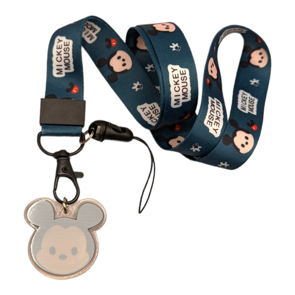 Disney Collector Trading Pin Lanyard Detachable Mickey Mouse Charm Badge Holder - Picture 2 of 2